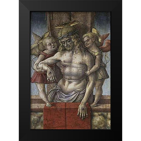Lamentation Over The Dead Museumist with Two Angles Black Modern Wood Framed Art Print by Crivelli, Carlo