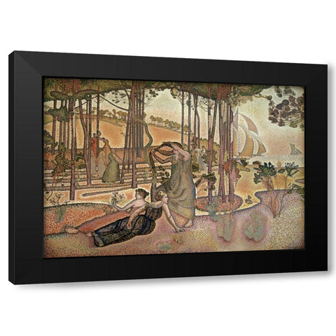 Evening Breeze Black Modern Wood Framed Art Print by Cross, Henri Edmond