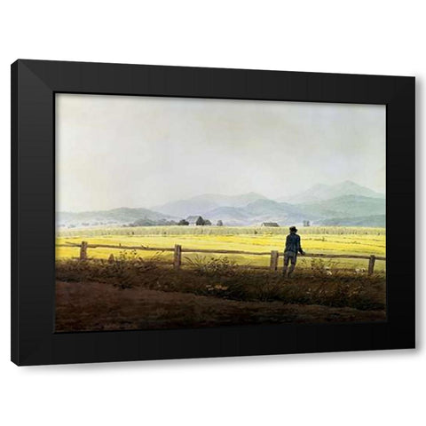 Landscape Black Modern Wood Framed Art Print by Friedrich, Caspar David