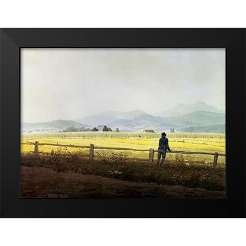 Landscape Black Modern Wood Framed Art Print by Friedrich, Caspar David