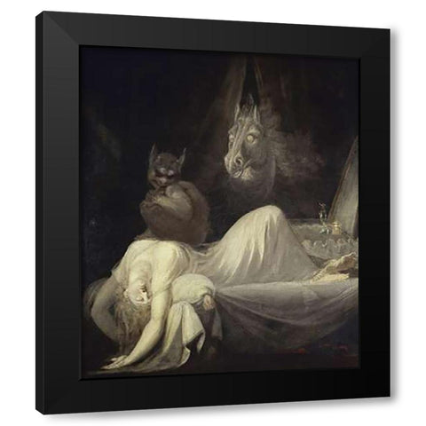 The Nightmare (The Incubus) Black Modern Wood Framed Art Print with Double Matting by Fuseli, Henry
