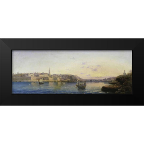 Valetta Harbour, Malta; and Medina, Malta Black Modern Wood Framed Art Print by Galea, Luigi