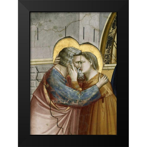 Meeting at the Golden Gate - Detail Black Modern Wood Framed Art Print by Giotto