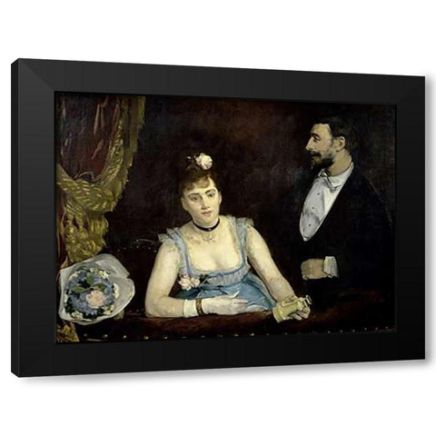 A Loge at the Theatre des Italiens Black Modern Wood Framed Art Print with Double Matting by Gonzales, Eva