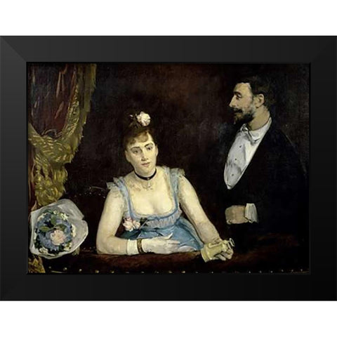 A Loge at the Theatre des Italiens Black Modern Wood Framed Art Print by Gonzales, Eva