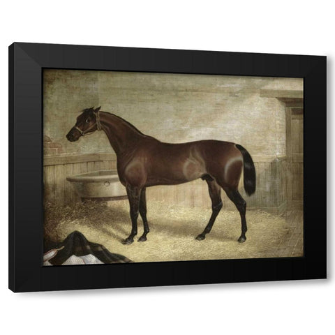 The Winner Black Modern Wood Framed Art Print by Herring, John Frederick