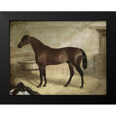 The Winner Black Modern Wood Framed Art Print by Herring, John Frederick