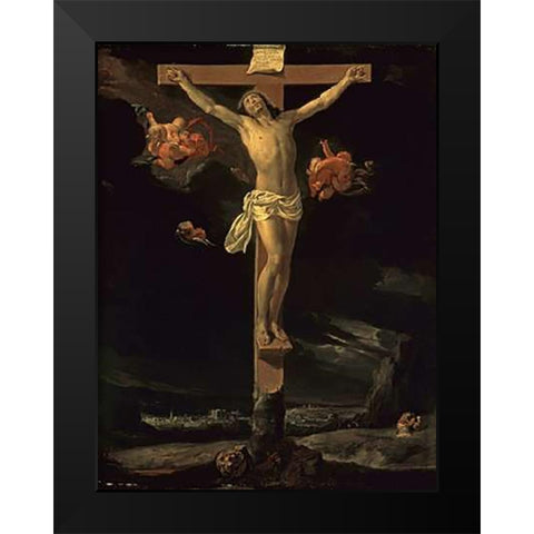 The Crucifixion Black Modern Wood Framed Art Print by Le Brun, Charles