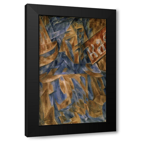 Lady in a Cafe Black Modern Wood Framed Art Print with Double Matting by Le Dantyu, M.