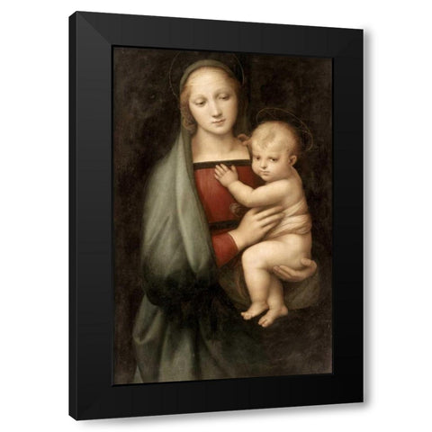 Madonna and Child Black Modern Wood Framed Art Print with Double Matting by Lippi, Filippo