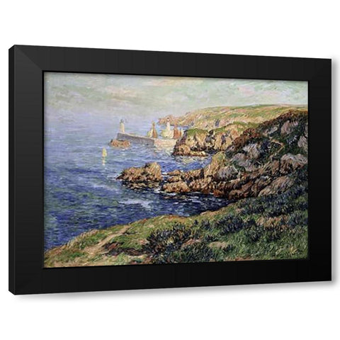 Port Judy, Ile de Graix, Morbihan Black Modern Wood Framed Art Print with Double Matting by Moret, Henry