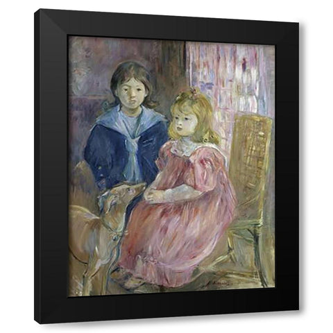 The Gabriel Children Black Modern Wood Framed Art Print by Morisot, Berthe