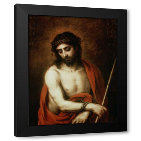 Ecce Homo Bartolom Black Modern Wood Framed Art Print with Double Matting by Murillo, Bartolome Esteban