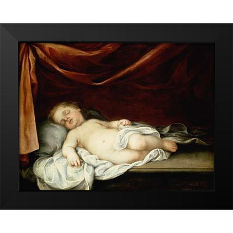 The Museumist Child Asleep Black Modern Wood Framed Art Print by Murillo, Bartolome Esteban