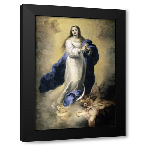 The Immaculate Conception Black Modern Wood Framed Art Print by Murillo, Bartolome Esteban