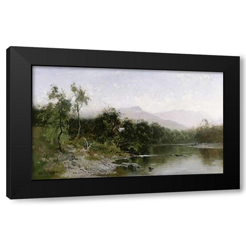 Adirondack Mountain Landscape Black Modern Wood Framed Art Print with Double Matting by Parton, Arthur