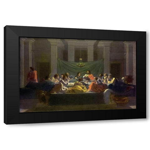 The Last Supper Black Modern Wood Framed Art Print by Poussin, Nicolas