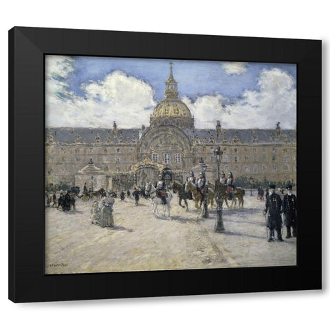 Les Invalides: Napoleons Tomb, 1895 Black Modern Wood Framed Art Print with Double Matting by Raffaelli, Jean-Francois