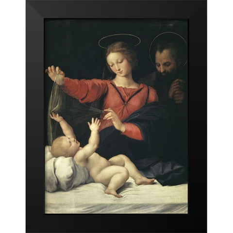 The Virgin of Lorette Black Modern Wood Framed Art Print by Raphael
