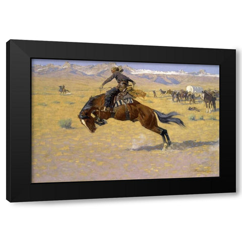Cold Morning in the Range - duplicate of 268456 Black Modern Wood Framed Art Print with Double Matting by Remington, Frederic