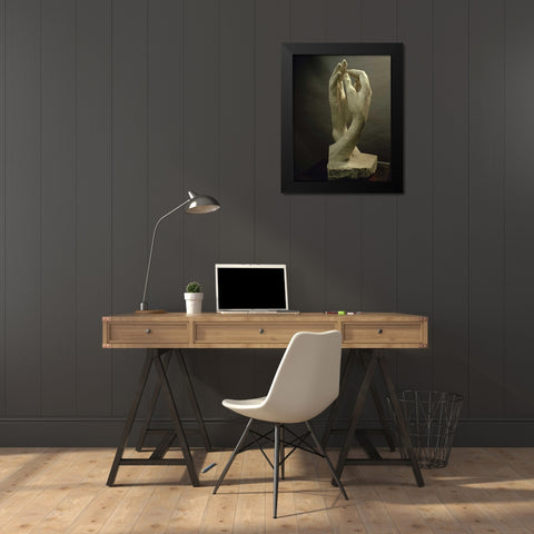 The Cathedral, 1908 Black Modern Wood Framed Art Print by Rodin, Auguste