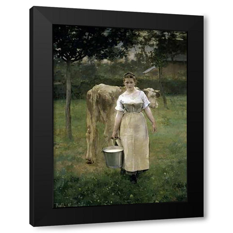 1887 Alfred Philippe Roll Black Modern Wood Framed Art Print with Double Matting by Roll, Alfred Philippe