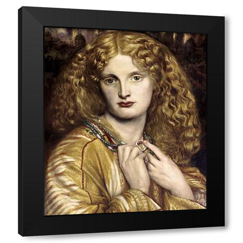 Helen of Troy Black Modern Wood Framed Art Print with Double Matting by Rossetti, Dante Gabriel