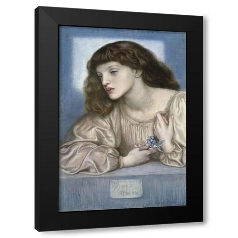May Morris Black Modern Wood Framed Art Print with Double Matting by Rossetti, Dante Gabriel