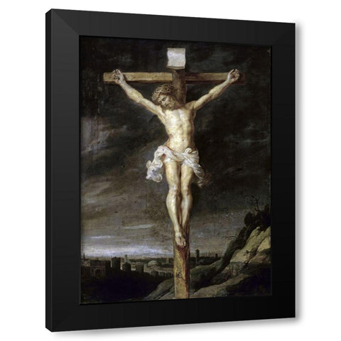 The Crucified Black Modern Wood Framed Art Print with Double Matting by Rubens, Peter Paul