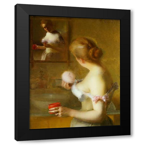 La Toilette Black Modern Wood Framed Art Print by Tournes, Etienne