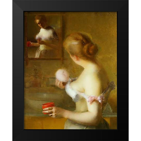 La Toilette Black Modern Wood Framed Art Print by Tournes, Etienne