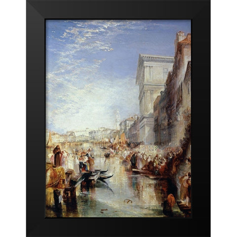 Grand Canal, Venice: Shylock Black Modern Wood Framed Art Print by Turner, Joseph M.W.
