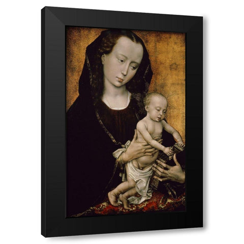 Madonna and Child Black Modern Wood Framed Art Print by Van der Weyden, Rogier