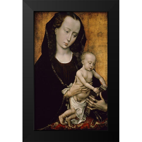 Madonna and Child Black Modern Wood Framed Art Print by Van der Weyden, Rogier