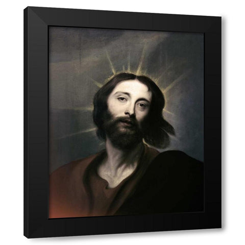 Jesus Holy Christ Black Modern Wood Framed Art Print with Double Matting by Van Dyck, Anthony