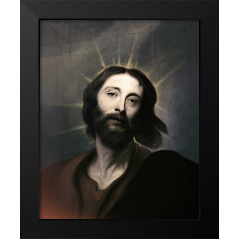 Jesus Holy Christ Black Modern Wood Framed Art Print by Van Dyck, Anthony