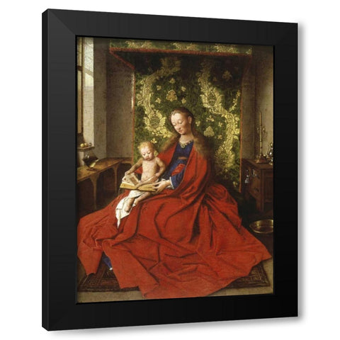 Madonna and Child Black Modern Wood Framed Art Print by Van Eyck, Jan