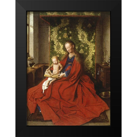 Madonna and Child Black Modern Wood Framed Art Print by Van Eyck, Jan