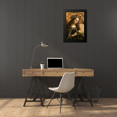 The Virgin: Ghent Altarpiece Black Modern Wood Framed Art Print by Van Eyck, Jan