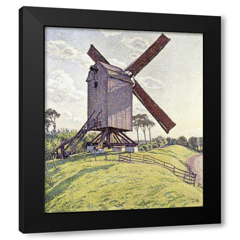 Le Moulin de Kalf Black Modern Wood Framed Art Print by Van Rysselberghe, Theo