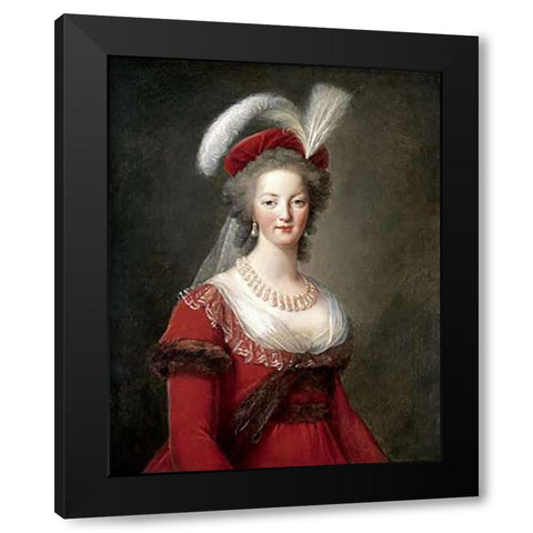 Portrait of Marie-Antoinette Black Modern Wood Framed Art Print by Le Brun, Elisabeth Vigee
