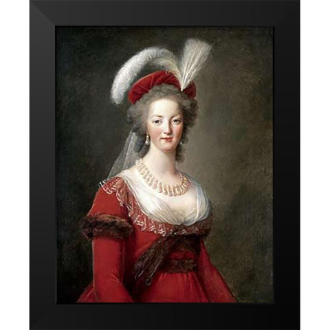 Portrait of Marie-Antoinette Black Modern Wood Framed Art Print by Le Brun, Elisabeth Vigee