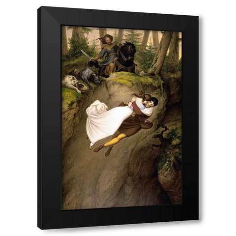 Leap from the Rock Black Modern Wood Framed Art Print by Von Carolsfeld, Julius Schnorr