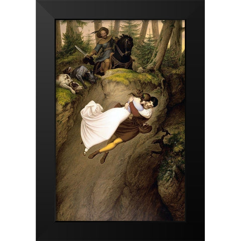 Leap from the Rock Black Modern Wood Framed Art Print by Von Carolsfeld, Julius Schnorr