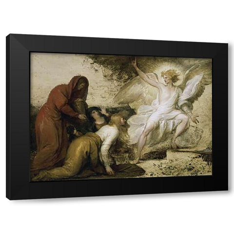 The Angel at the Tomb of Museumist Black Modern Wood Framed Art Print with Double Matting by West, Benjamin