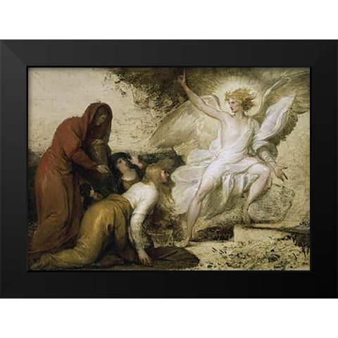 The Angel at the Tomb of Museumist Black Modern Wood Framed Art Print by West, Benjamin