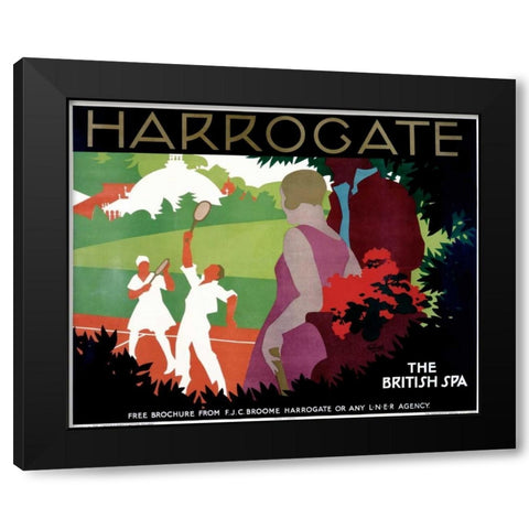 Harrogate Black Modern Wood Framed Art Print with Double Matting by Purvis, Tom