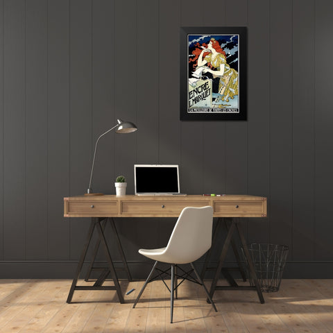 Encre L Marquet Black Modern Wood Framed Art Print by Grasset, Eugene