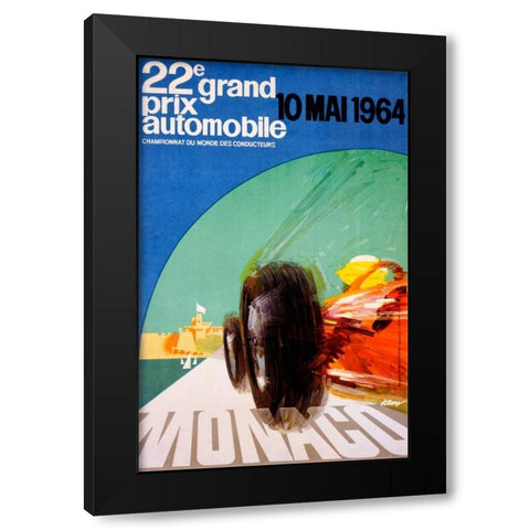 22e grand prix / 10 Mai 1964 Black Modern Wood Framed Art Print by May, J.