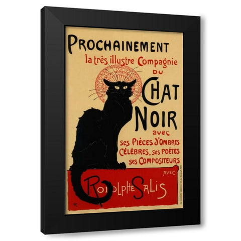 Chat Noir / Prochainement Black Modern Wood Framed Art Print by Steinlen, Theophile
